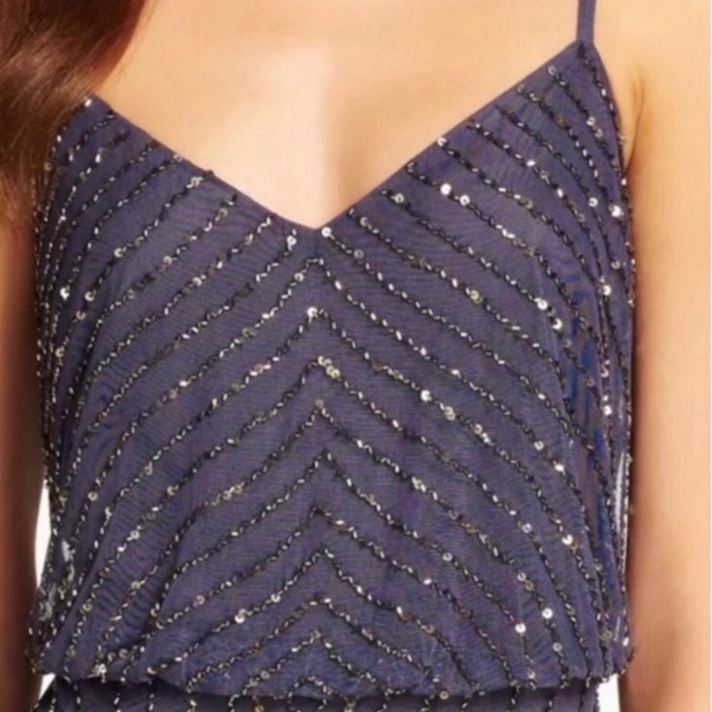 Adrianna Papell beaded blouson gown size 14